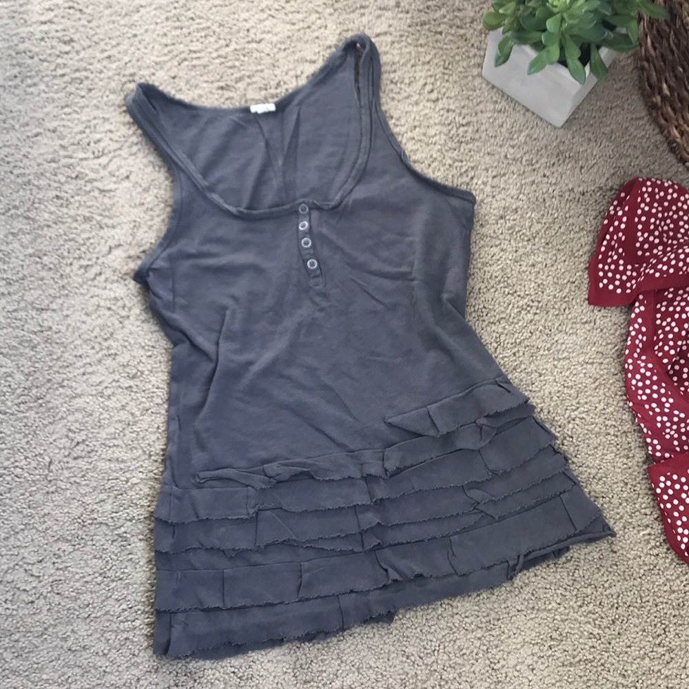 Jcrew Ruffle Henley Tank